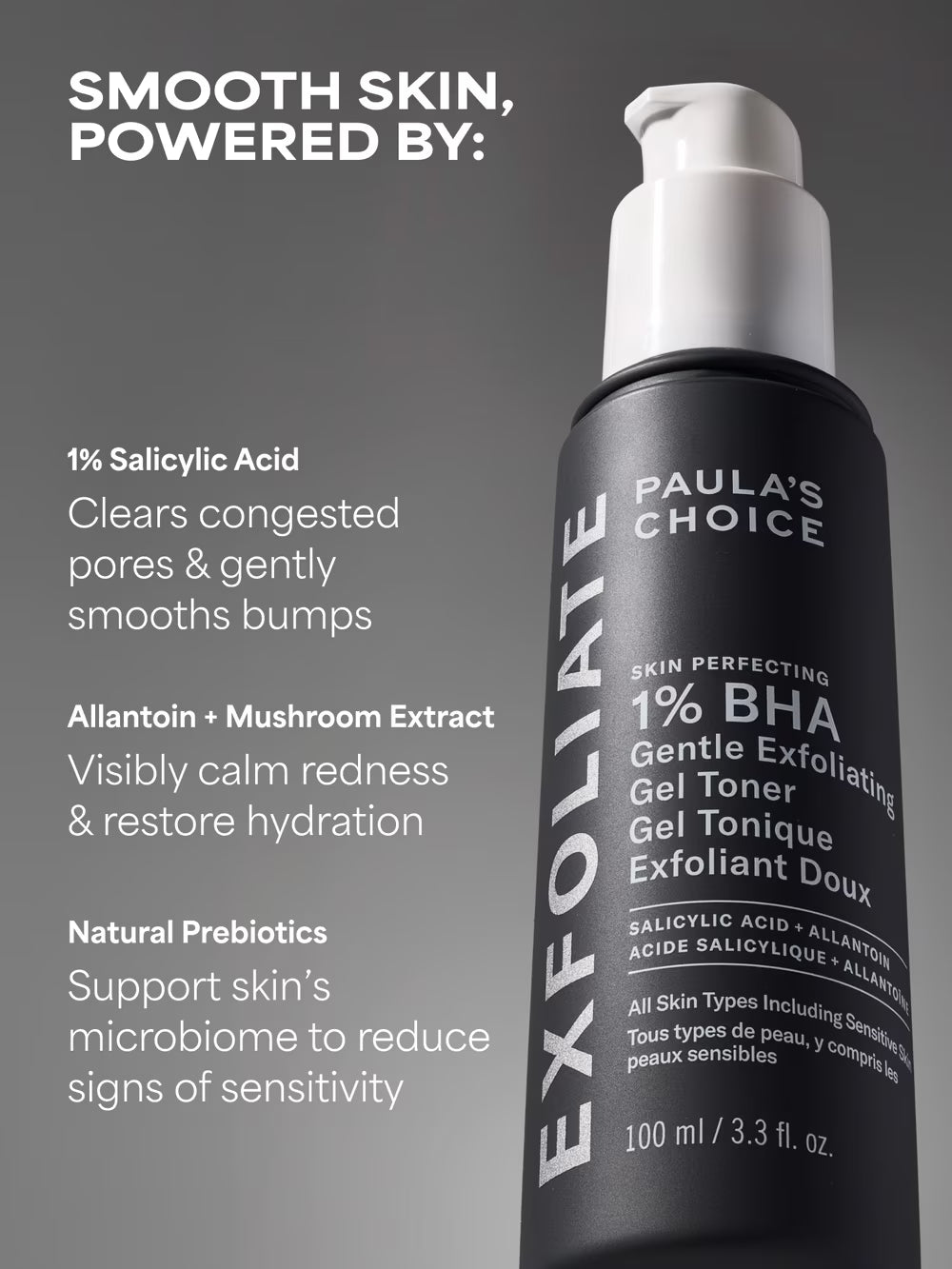 SKIN PERFECTING 1% BHA Gentle Exfoliating Gel Toner